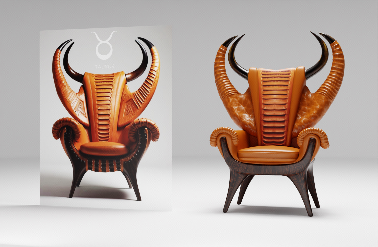 1 Hour • 1 Object Theme: Your Zodiac Sign. Inspired by a series of Midjourney 'zodiac chairs' I discovered previously. A Taurus Throne was an interesting way to interpret this theme.