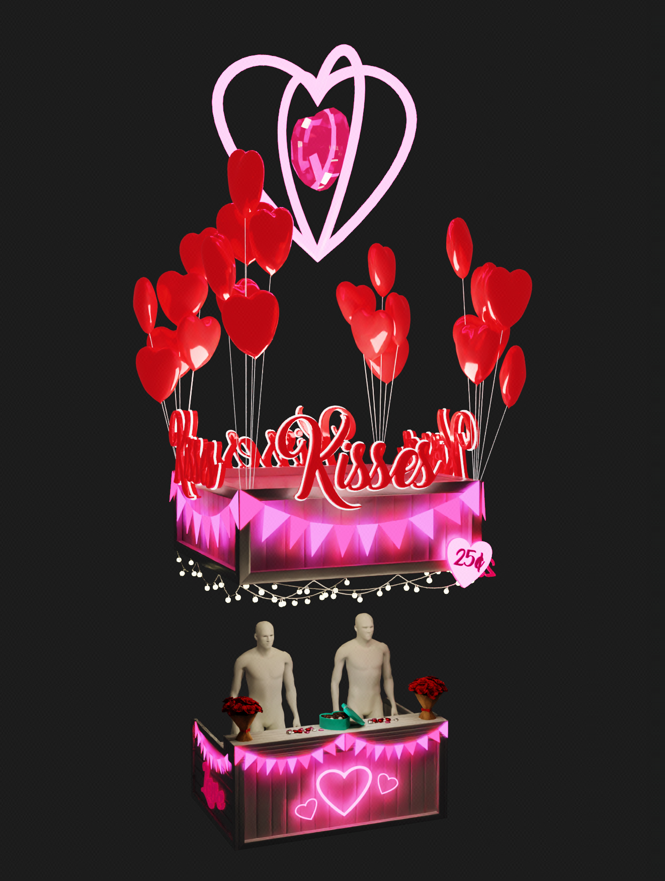 Kissing Booth asset for a VRChat world event.