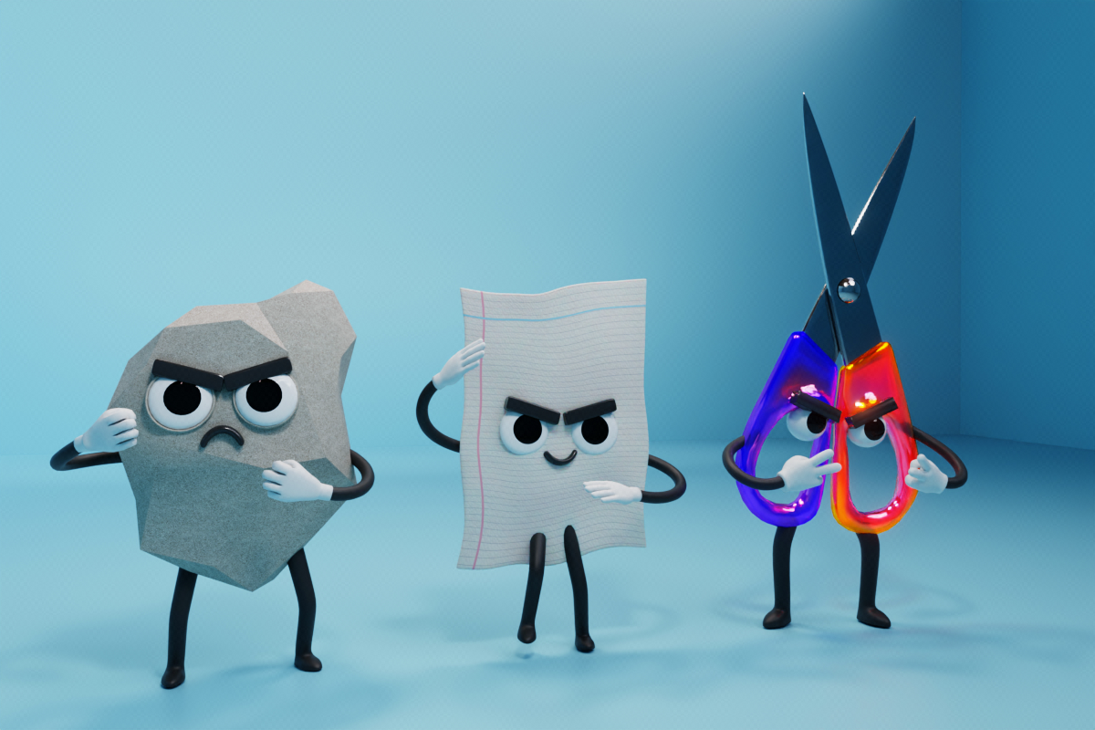 1 Hour • 1 Object Theme: Rock, Paper, Scissors. (Their hand poses are their throw-signs).