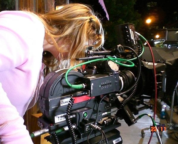 Carolyn Farino on set