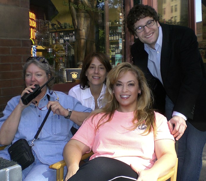 Carolyn Farino on set