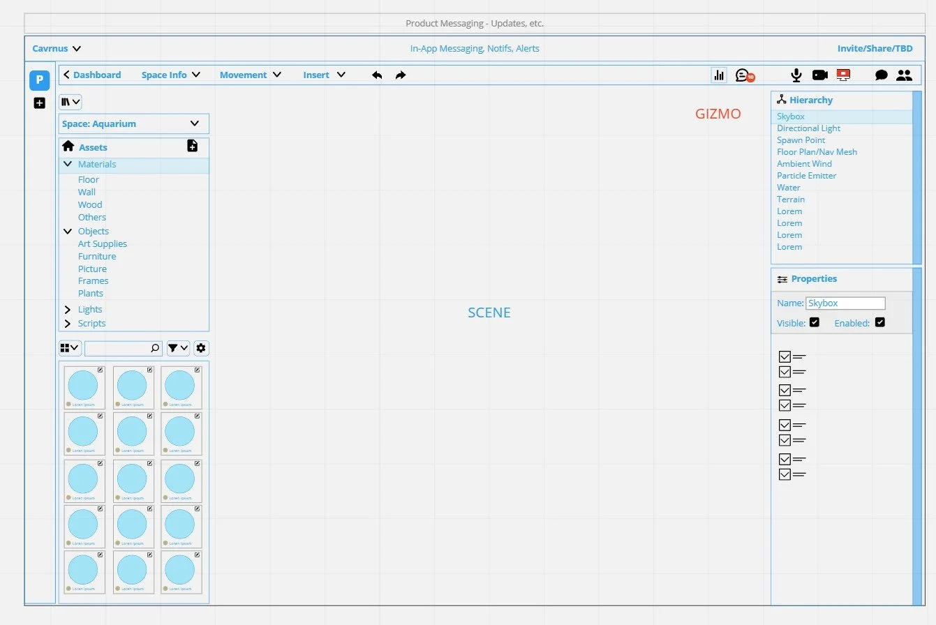 Early UX Sketch, Creator Studio World-Building Core Feature