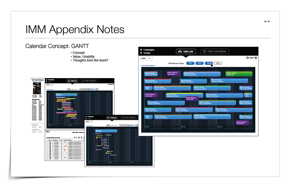 Exploration of approaches to timeline design