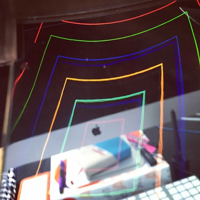 HMD Optics. View through the HMD, early stage development of optics.