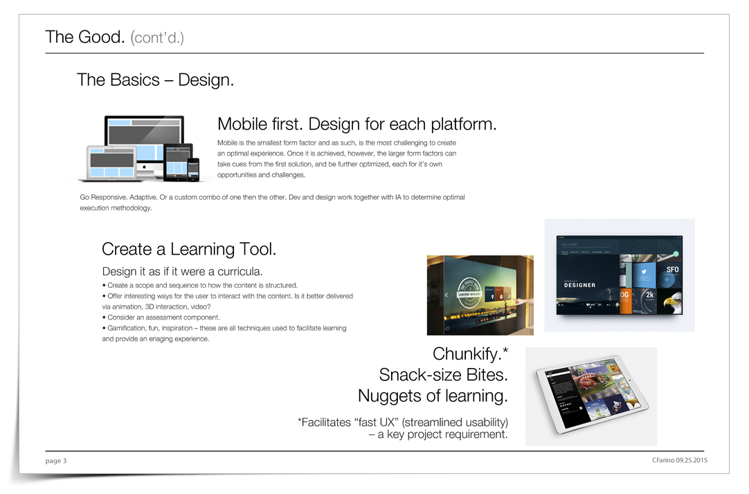 Considerations of Platform, Process & Information Design