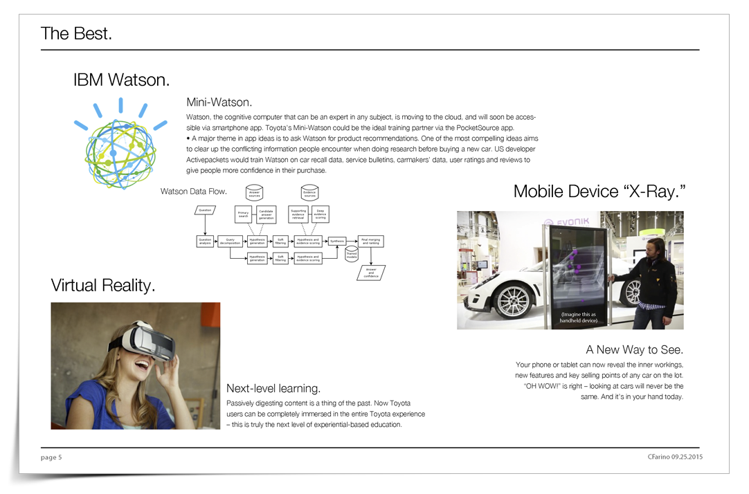 IBM Watson trained for Toyota-specific AI; VR & AR to experience car like never before.