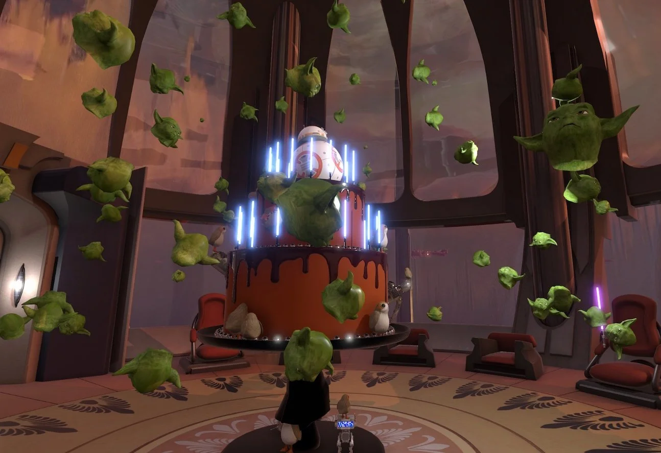 Complete with Yoda-head Balloons